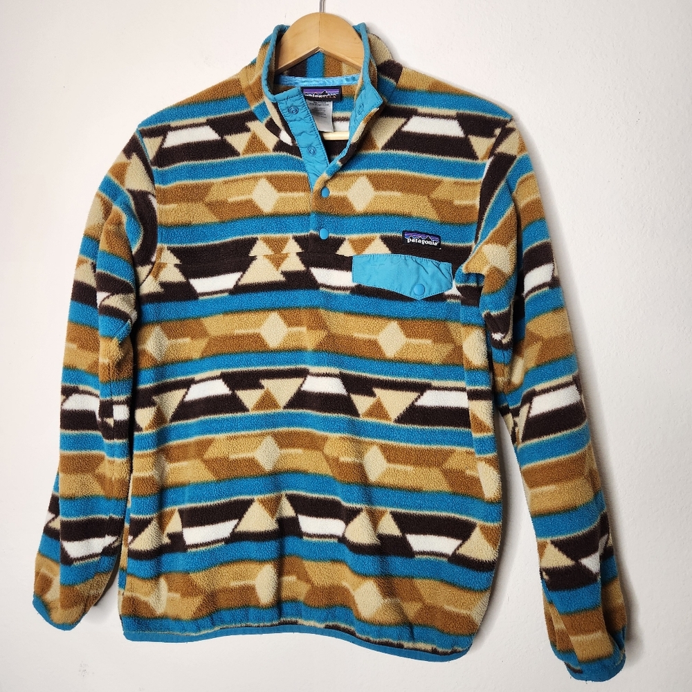 Patagonia Synchilla Snap T Fleece Pullover in the "Guatemalan Tango" Medium